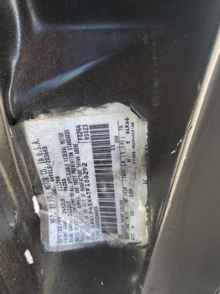 1996 Ford Mustang Gt VIN: 1FALP45X4TF100292 Lot: 81403455