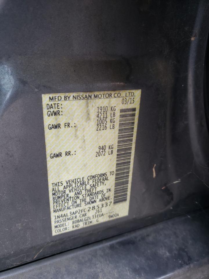 2015 Nissan Altima 2.5 VIN: 1N4AL3AP2FC285337 Lot: 83801645