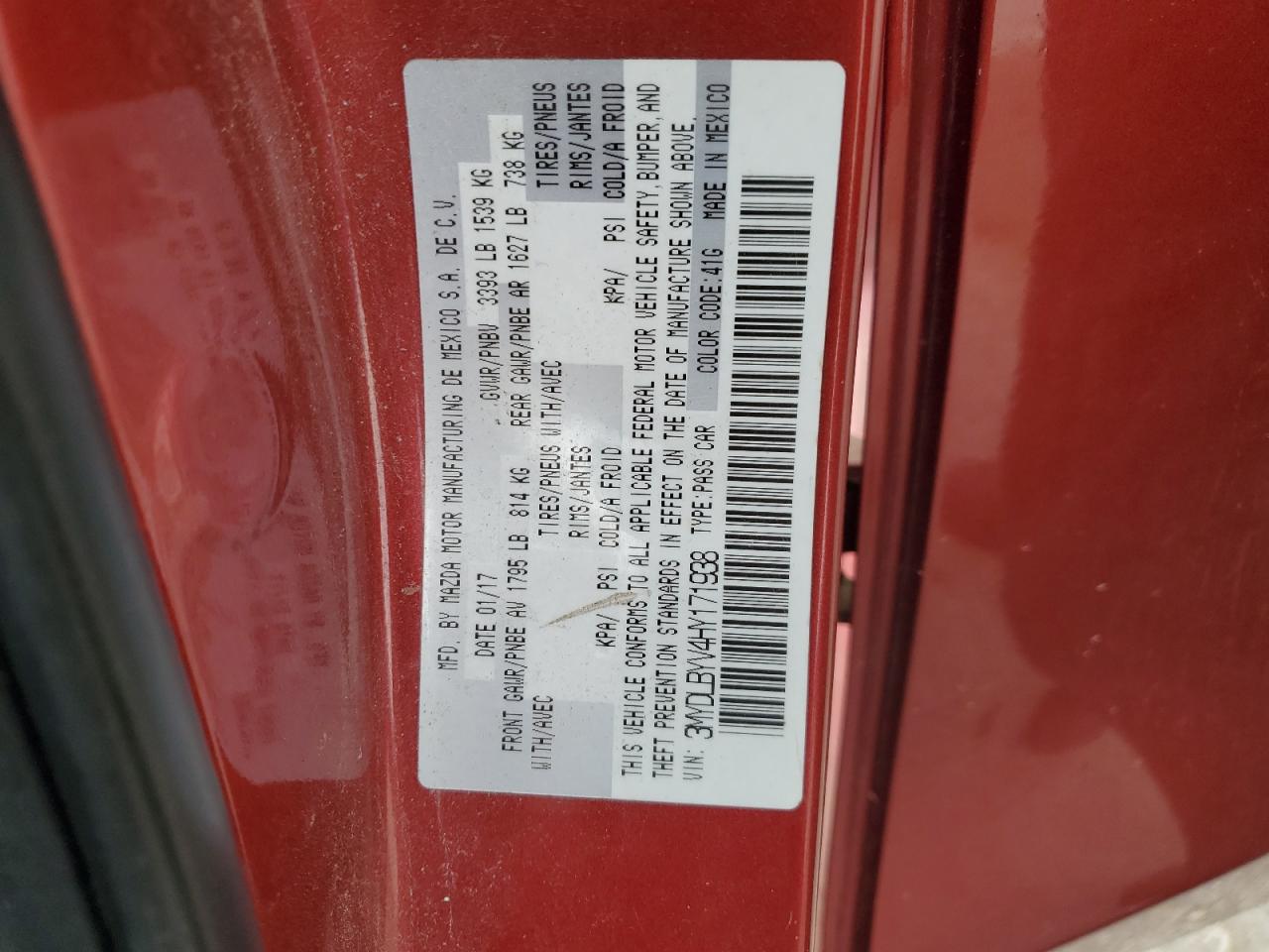 2017 Toyota Yaris Ia VIN: 3MYDLBYV4HY171938 Lot: 80563645