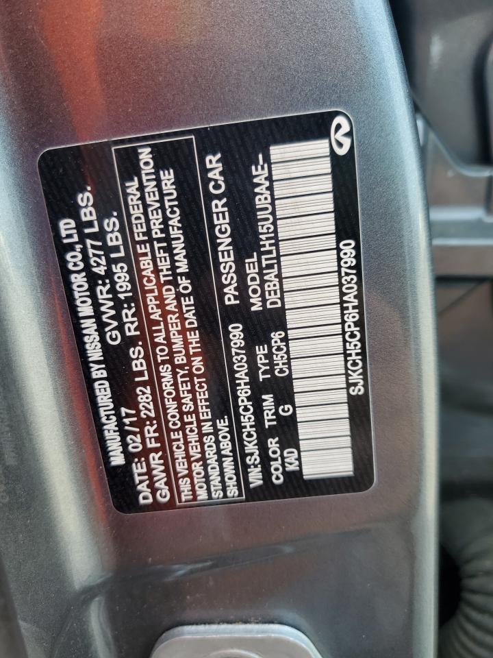 2017 Infiniti Qx30 Base VIN: SJKCH5CP6HA037990 Lot: 71861005