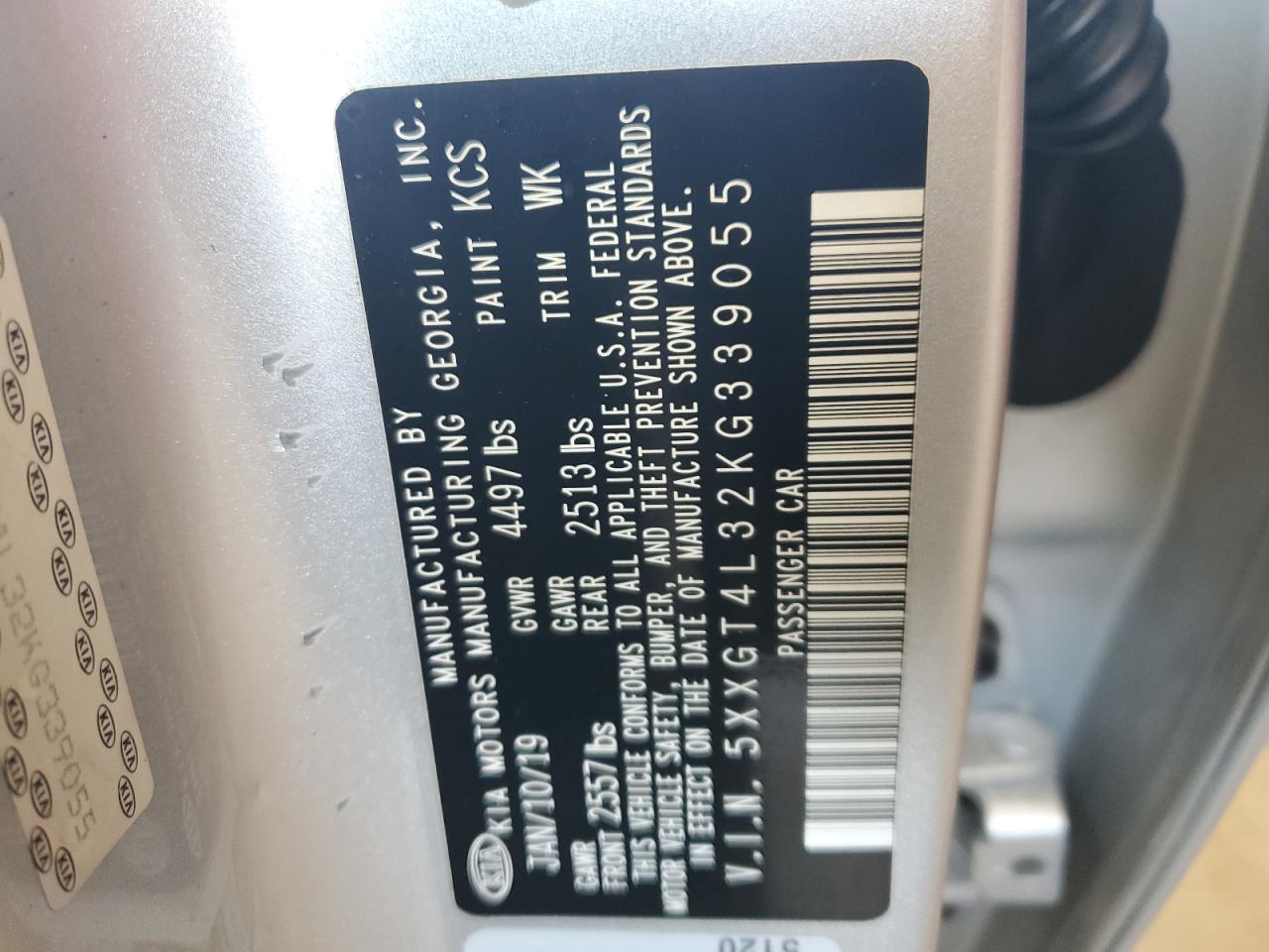 2019 Kia Optima Lx VIN: 5XXGT4L32KG339055 Lot: 81621415