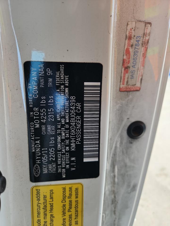 2011 Hyundai Genesis Coupe 2.0T VIN: KMHHT6KD4BU064398 Lot: 71524685