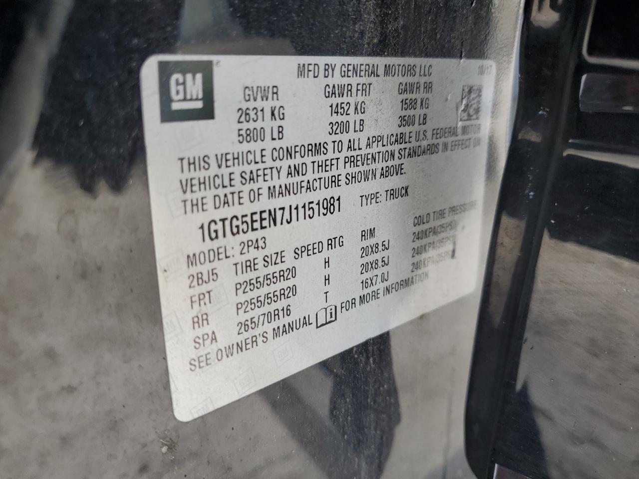 2018 GMC Canyon Denali VIN: 1GTG5EEN7J1151981 Lot: 81725555