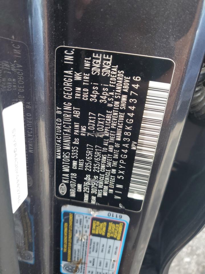 2019 Kia Sorento L VIN: 5XYPG4A38KG443746 Lot: 71193245