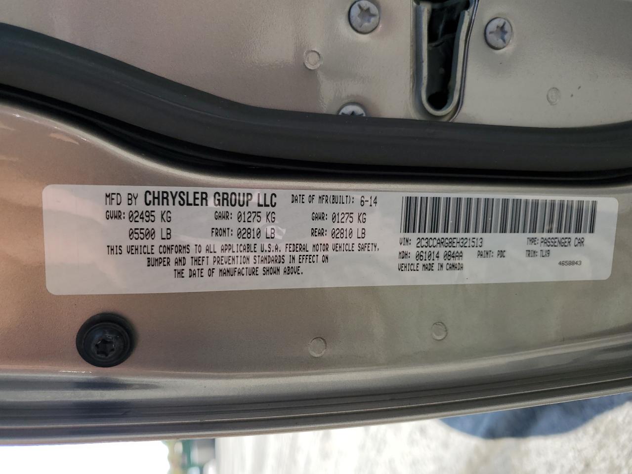 2014 Chrysler 300 VIN: 2C3CCARG8EH321513 Lot: 71092765