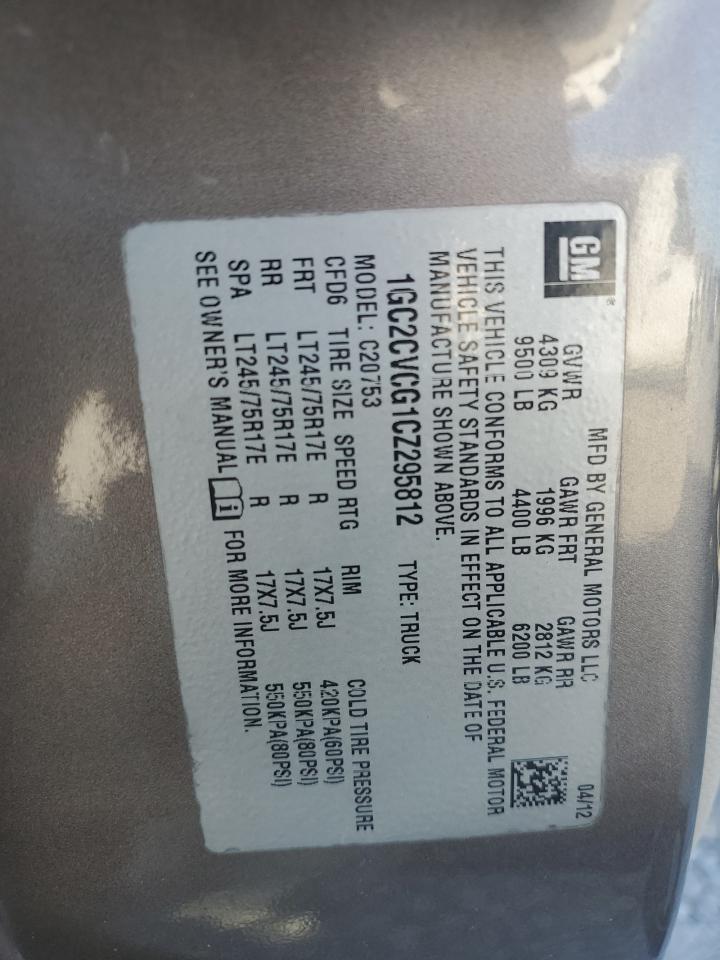 2012 Chevrolet Silverado C2500 Heavy Duty VIN: 1GC2CVCG1CZ295812 Lot: 71917325