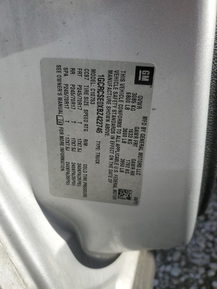 2011 Chevrolet Silverado C1500 Lt VIN: 1GCRCSE0XBZ422746 Lot: 81724995