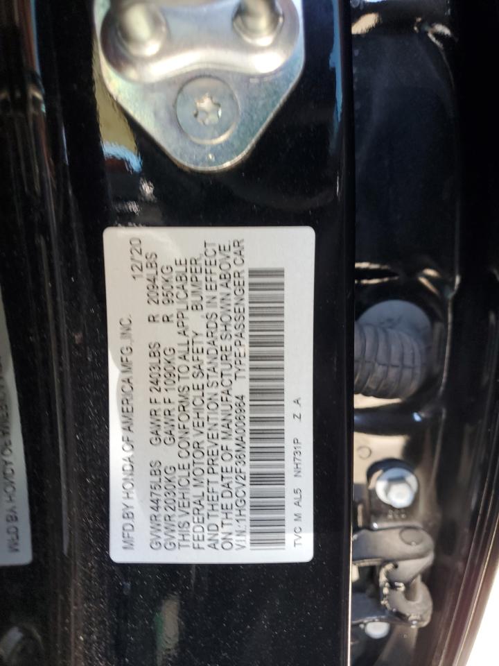 2021 Honda Accord Sport VIN: 1HGCV2F36MA006964 Lot: 71568725