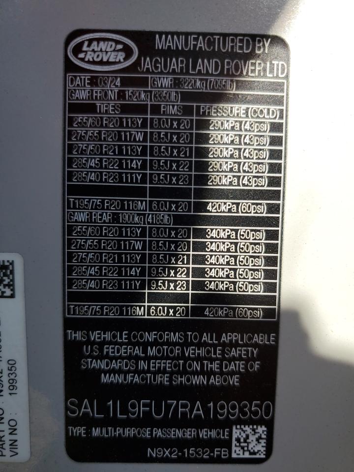 2024 Land Rover Range Rover Sport Dynamic Se VIN: SAL1L9FU7RA199350 Lot: 70046465