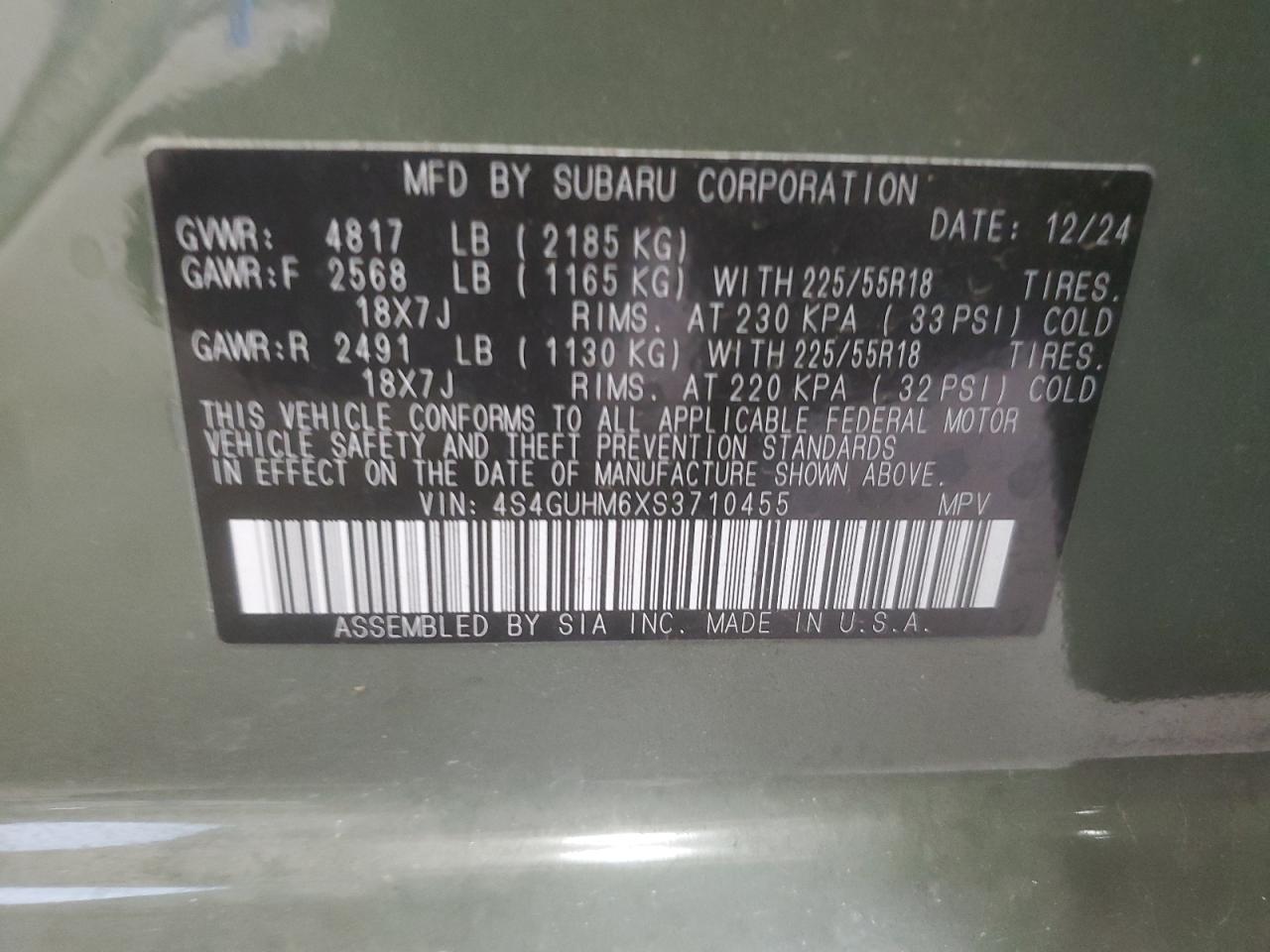 2025 Subaru Crosstrek Limited VIN: 4S4GUHM6XS3710455 Lot: 82150705