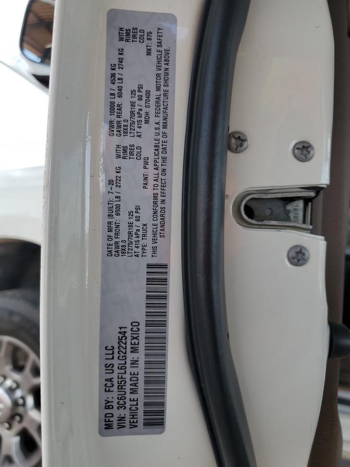 2020 Ram 2500 Laramie VIN: 3C6UR5FL6LG222541 Lot: 81374865