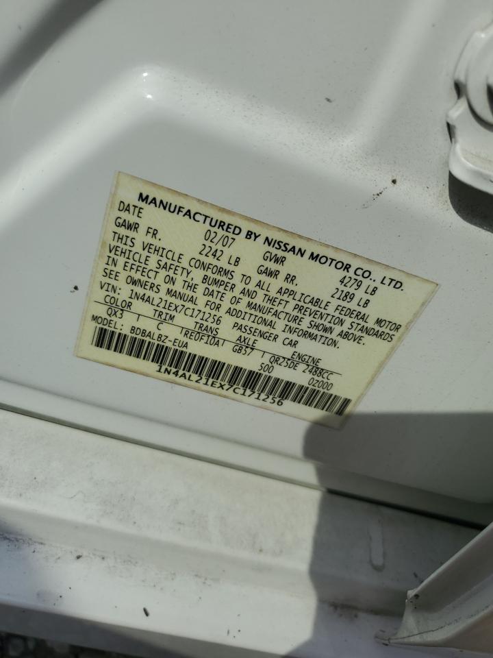 2007 Nissan Altima 2.5 VIN: 1N4AL21EX7C171256 Lot: 80000525