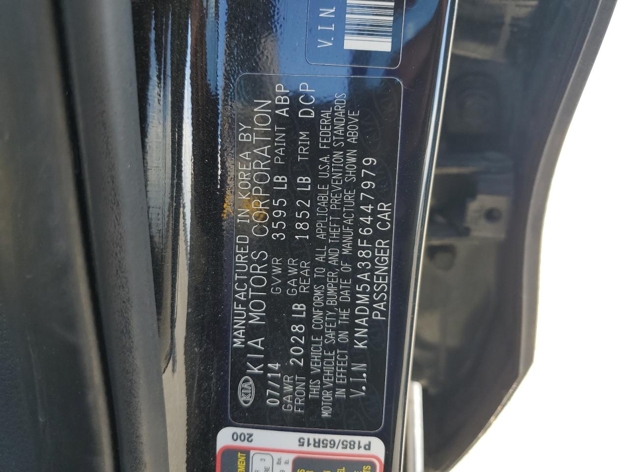 2015 Kia Rio Lx VIN: KNADM5A38F6447979 Lot: 84605925