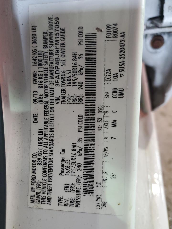 2014 Ford Fiesta Se VIN: 3FADP4BJ9EM157059 Lot: 82132395