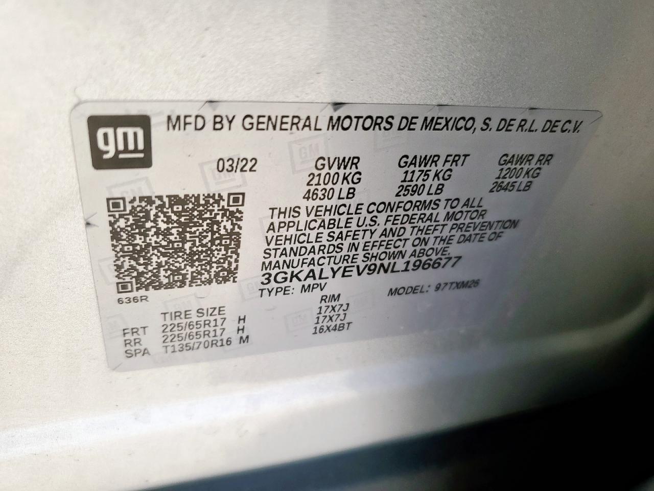 2022 GMC Terrain At4 VIN: 3GKALYEV9NL196677 Lot: 71494725