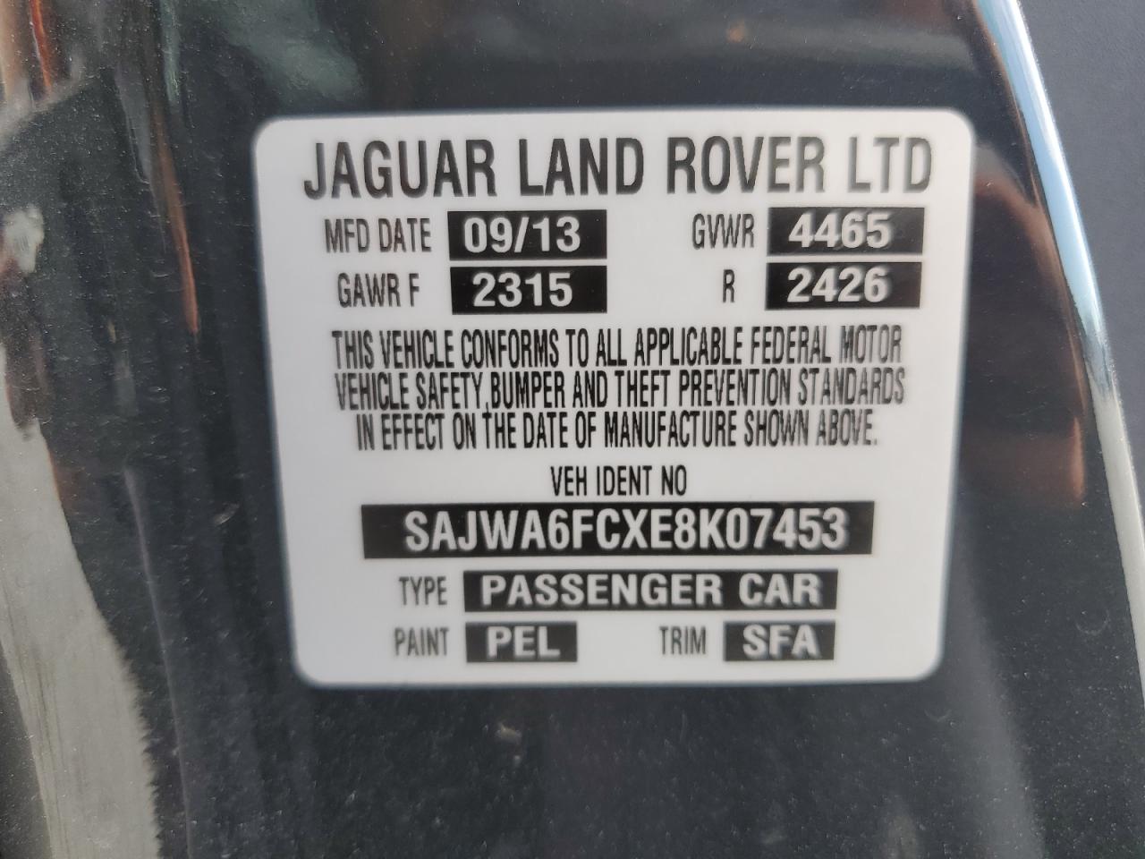 2014 Jaguar F-Type S VIN: SAJWA6FCXE8K07453 Lot: 84591505