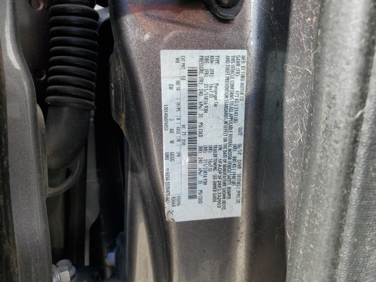 2014 Ford Focus Se VIN: 1FADP3F28EL332903 Lot: 84263595