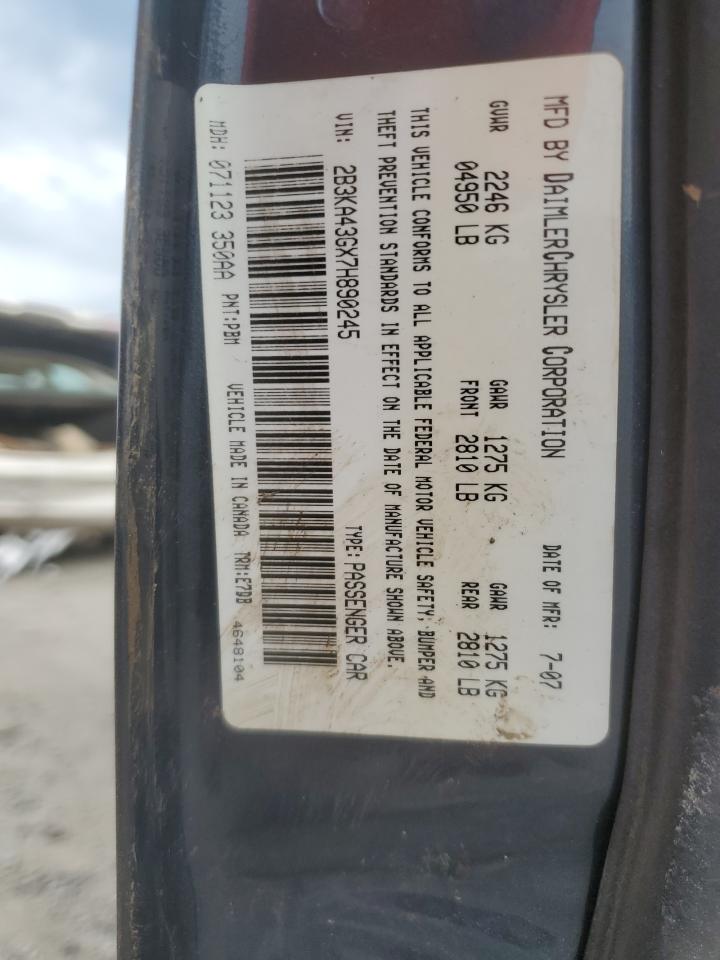 2007 Dodge Charger Se VIN: 2B3KA43GX7H890245 Lot: 82160675