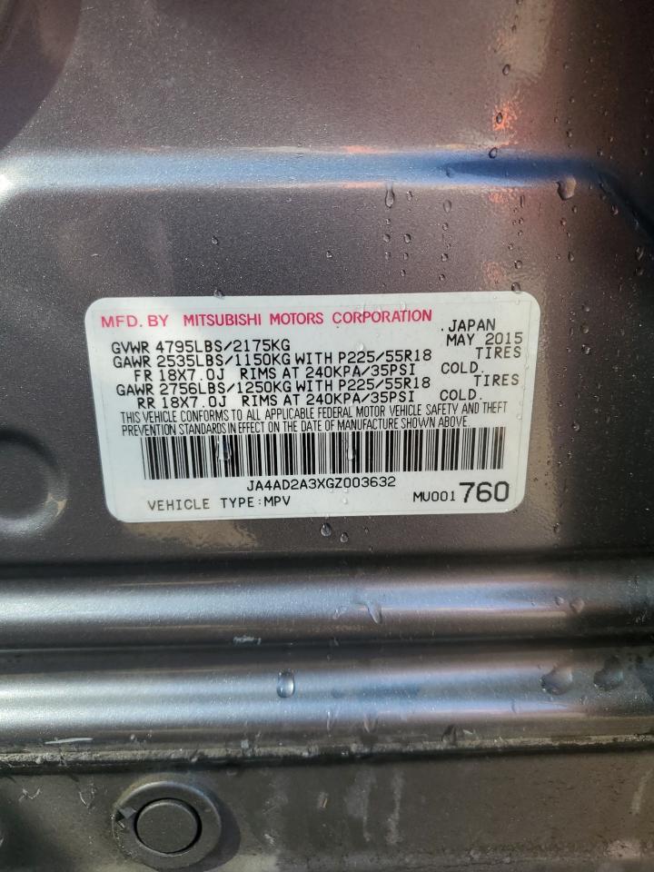 2016 Mitsubishi Outlander Es VIN: JA4AD2A3XGZ003632 Lot: 80991855