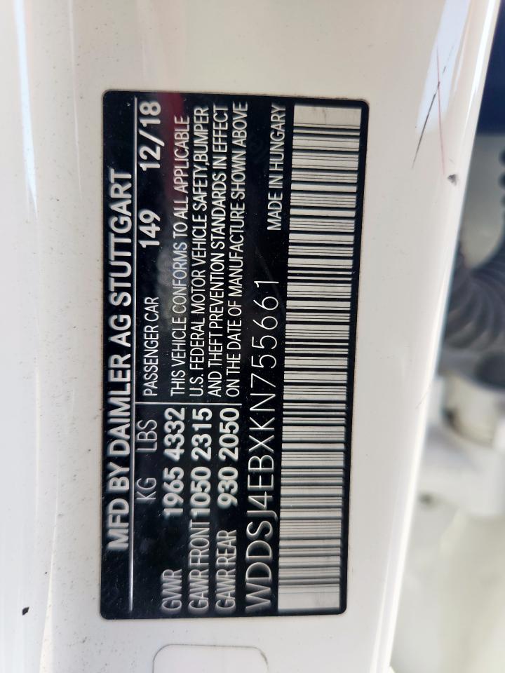 2019 Mercedes-Benz Cla 250 VIN: WDDSJ4EBXKN755661 Lot: 81769345