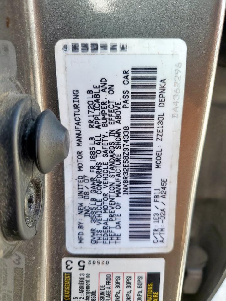 2008 Toyota Corolla Ce VIN: 1NXBR32E58Z974338 Lot: 83786335