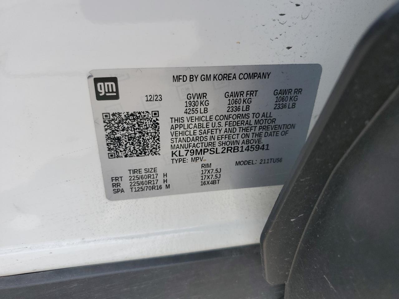 2024 Chevrolet Trailblazer Lt VIN: KL79MPSL2RB145941 Lot: 70702805