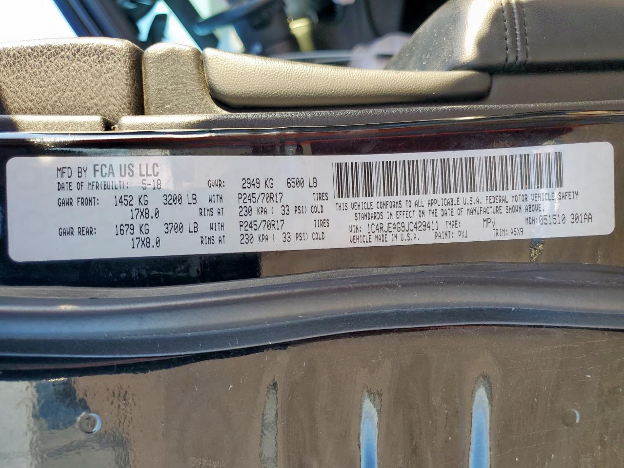 2018 Jeep Grand Cherokee Laredo VIN: 1C4RJEAG9JC429411 Lot: 81825445