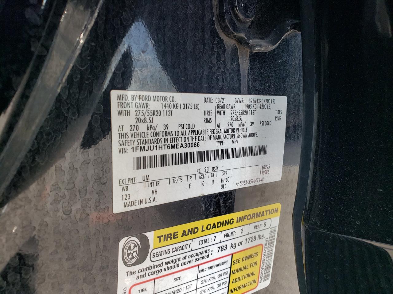 2021 Ford Expedition Xlt VIN: 1FMJU1HT6MEA30086 Lot: 81862755