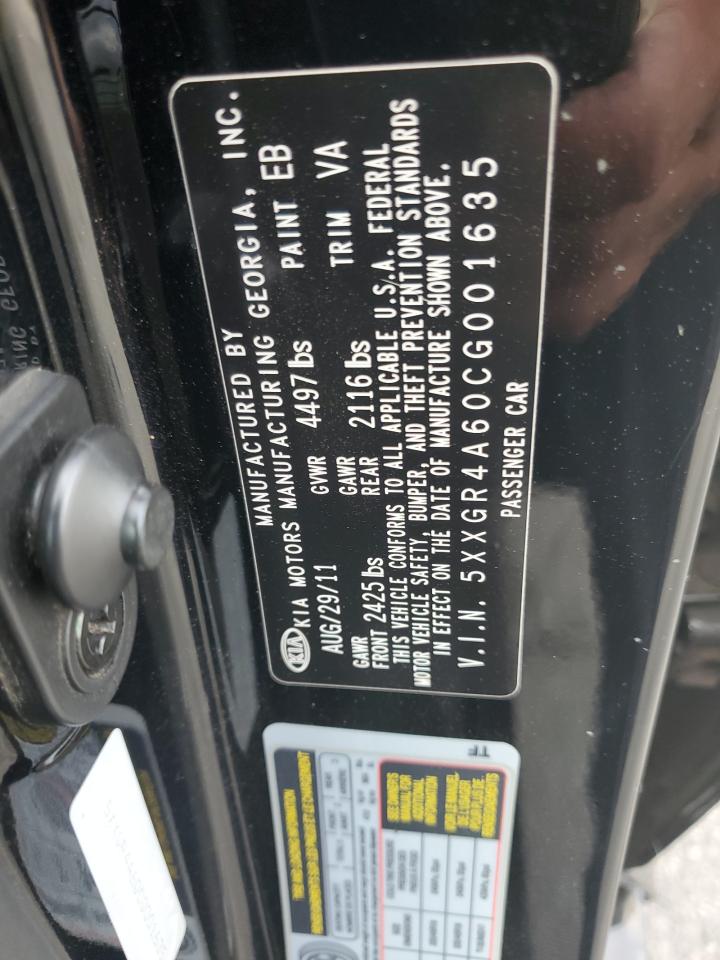 2012 Kia Optima Sx VIN: 5XXGR4A60CG001635 Lot: 81631885