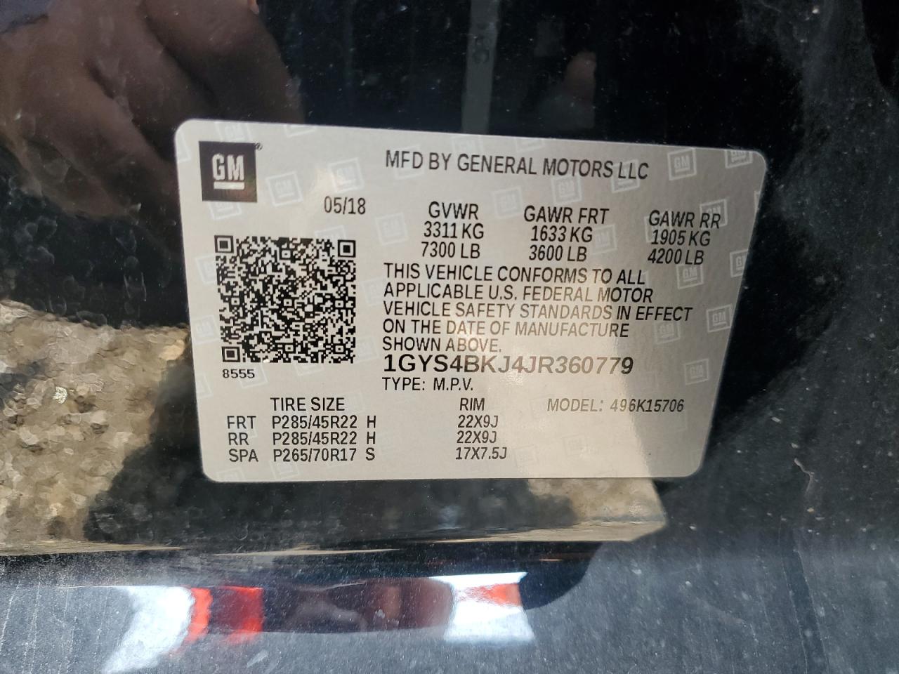 2018 Cadillac Escalade Luxury VIN: 1GYS4BKJ4JR360779 Lot: 71508865