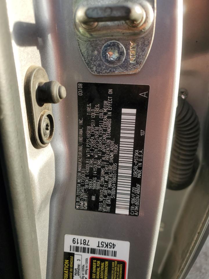 2008 Toyota Tundra Crewmax VIN: 5TBDV54198S511095 Lot: 81445995