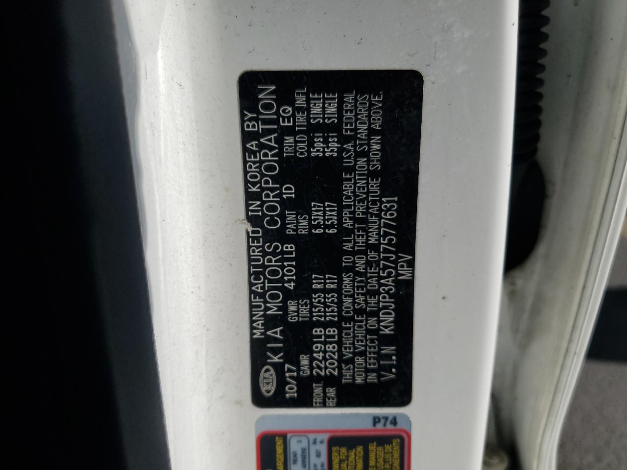 2018 Kia Soul + VIN: KNDJP3A57J7577631 Lot: 84028725