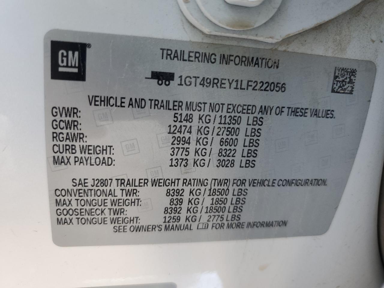 2020 GMC Sierra K2500 Denali VIN: 1GT49REY1LF222056 Lot: 71784445