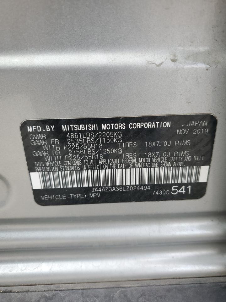 2020 Mitsubishi Outlander Se VIN: JA4AZ3A36LZ024494 Lot: 72065255