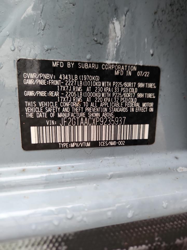 2023 Subaru Crosstrek VIN: JF2GTAACXP9235937 Lot: 84418675