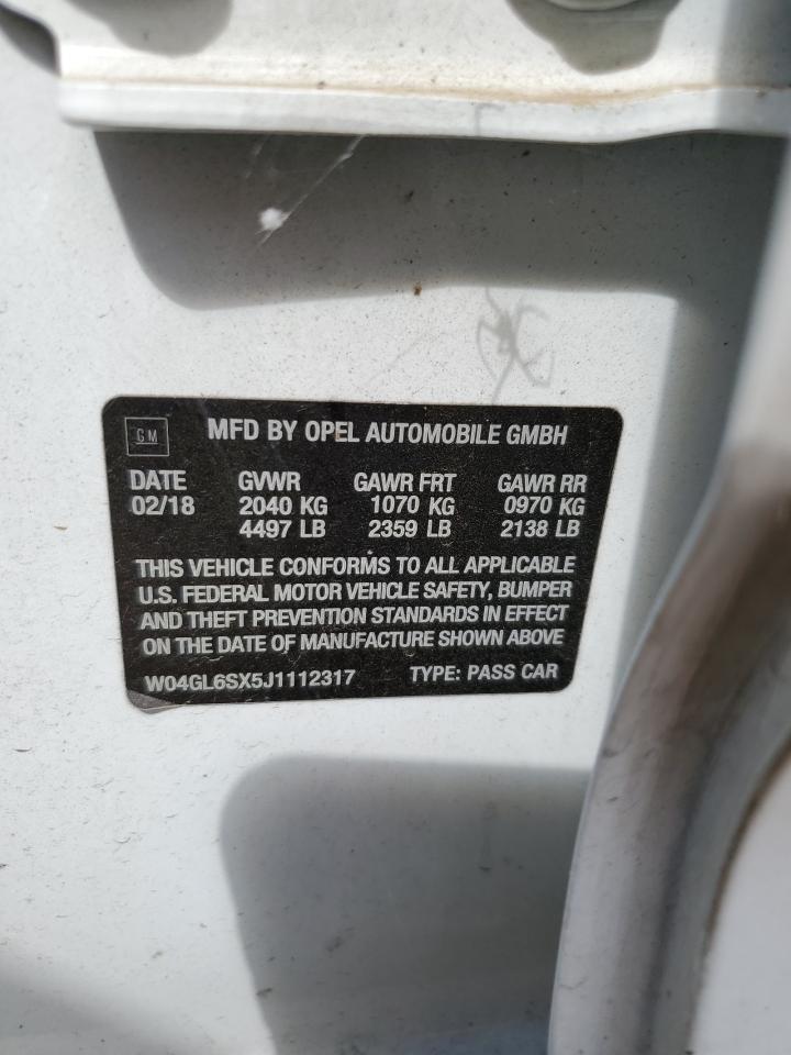 2018 Buick Regal Preferred VIN: W04GL6SX5J1112317 Lot: 81400825