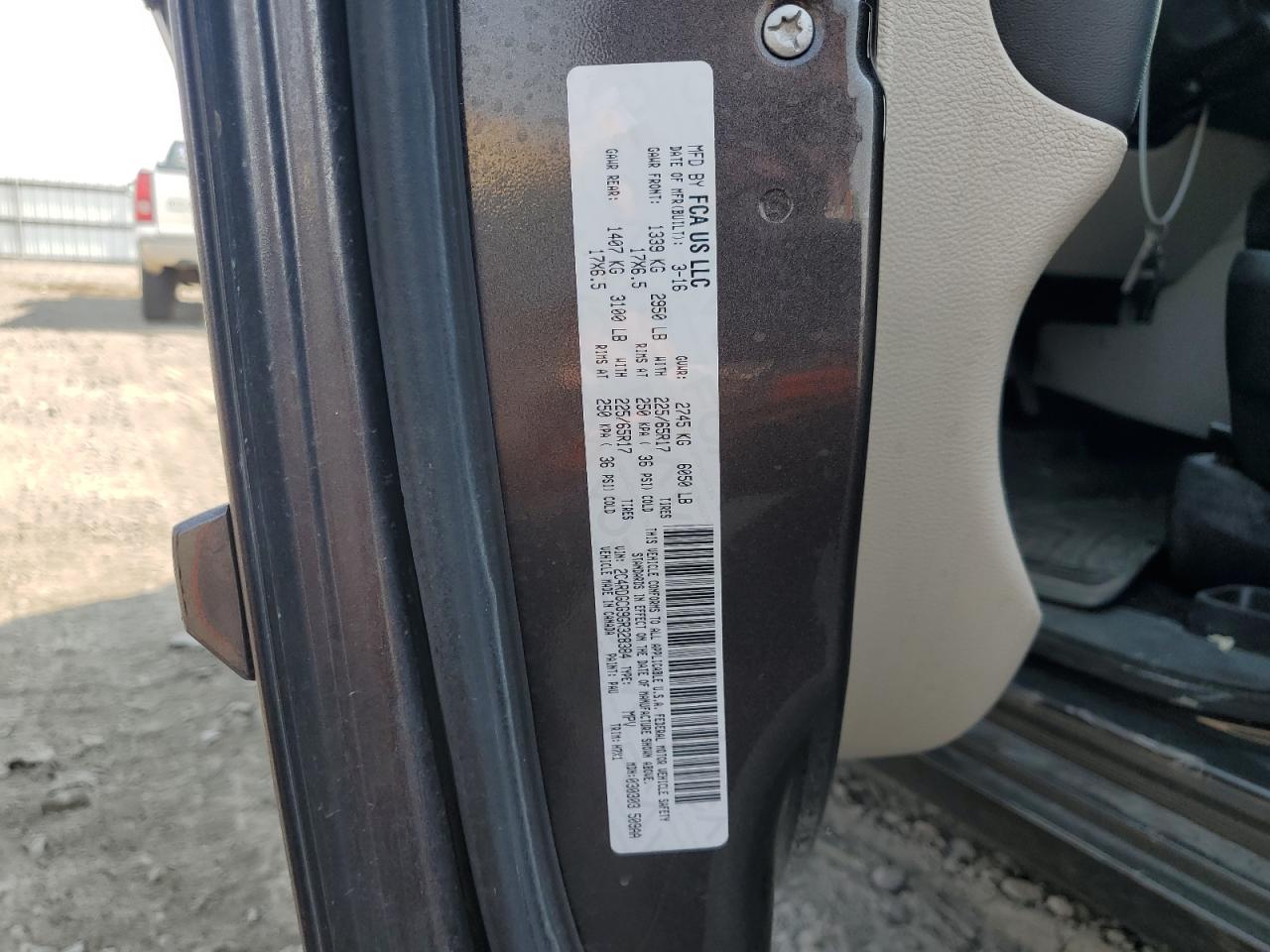 2016 Dodge Grand Caravan Sxt VIN: 2C4RDGCG9GR328384 Lot: 71503755