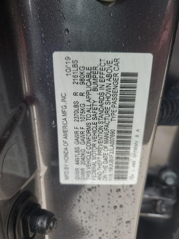 2020 Acura Tlx VIN: 19UUB1F33LA007690 Lot: 84560995