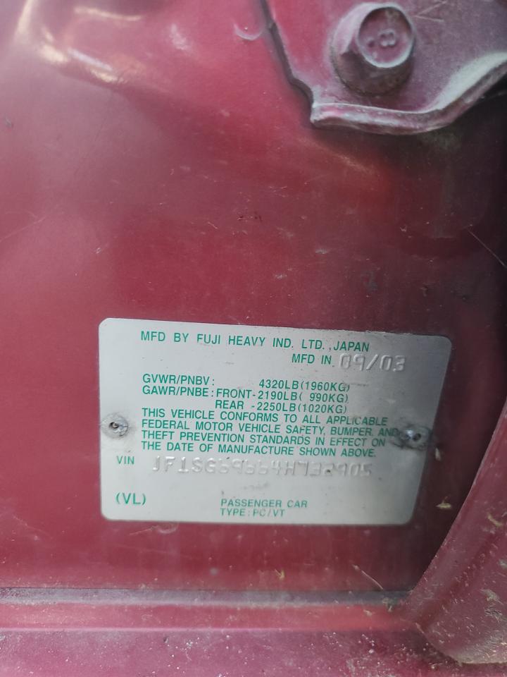 2004 Subaru Forester 2.5Xt VIN: JF1SG69664H732905 Lot: 81243085