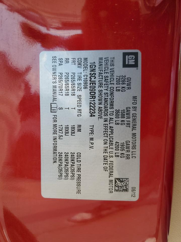 2013 Chevrolet Suburban C1500 Lt VIN: 1GNSCJE09DR122234 Lot: 81731335