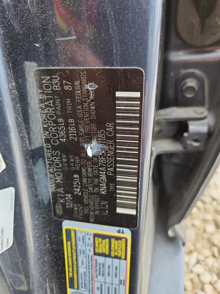 2015 Kia Optima Lx VIN: KNAGM4A78F5601185 Lot: 72090755