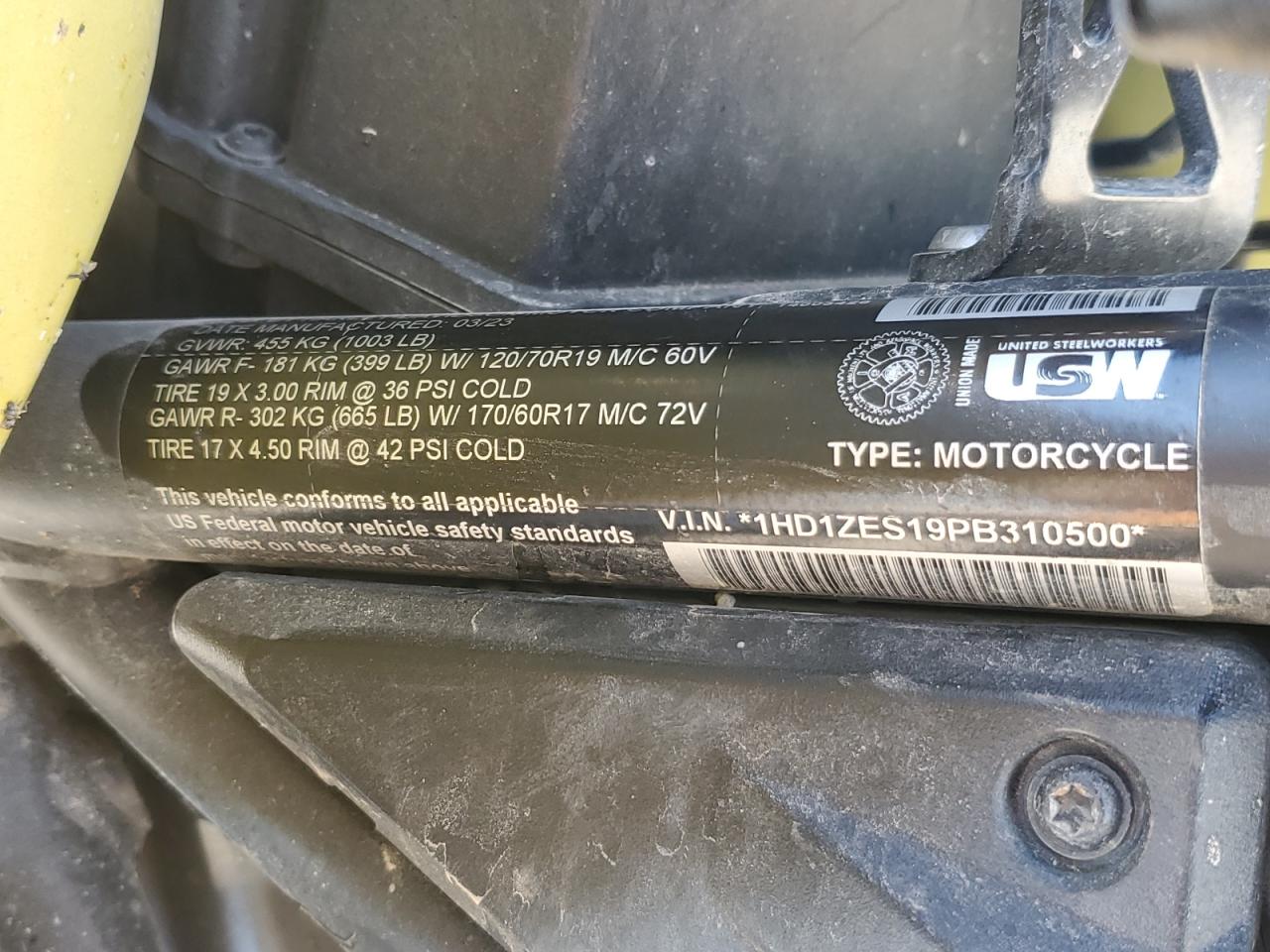 2023 Harley-Davidson Ra1250 S VIN: 1HD1ZES19PB310500 Lot: 70307145