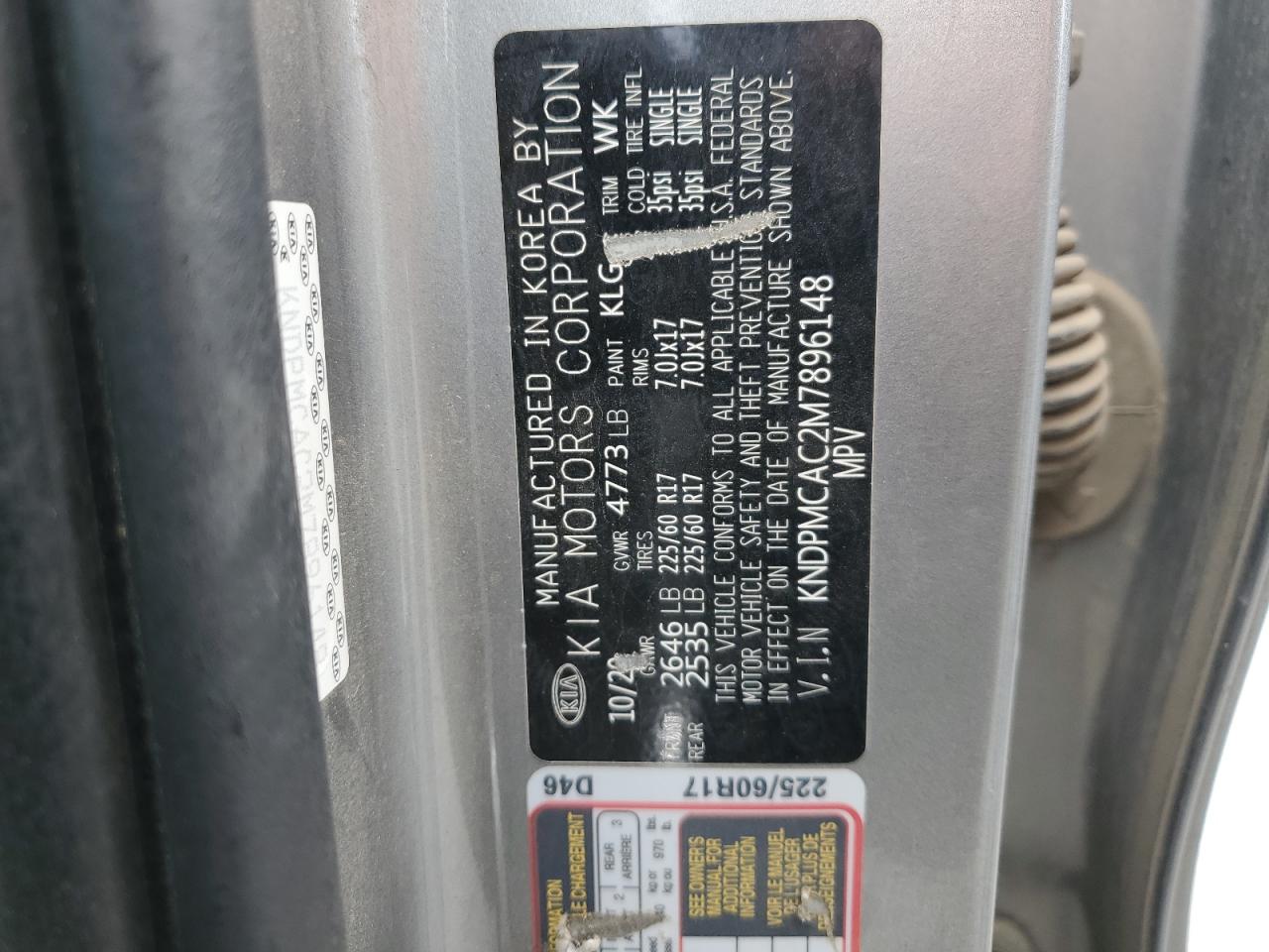 2021 Kia Sportage Lx VIN: KNDPMCAC2M7896148 Lot: 80346315