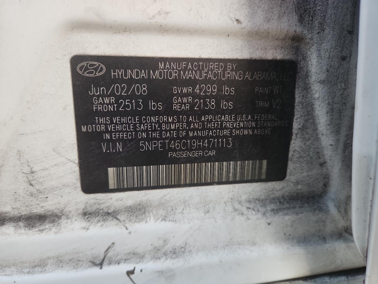 2009 Hyundai Sonata Gls VIN: 5NPET46C19H471113 Lot: 81702615