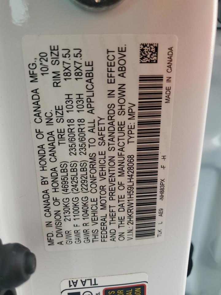 2020 Honda Cr-V Ex VIN: 2HKRW1H59LH428068 Lot: 71770545