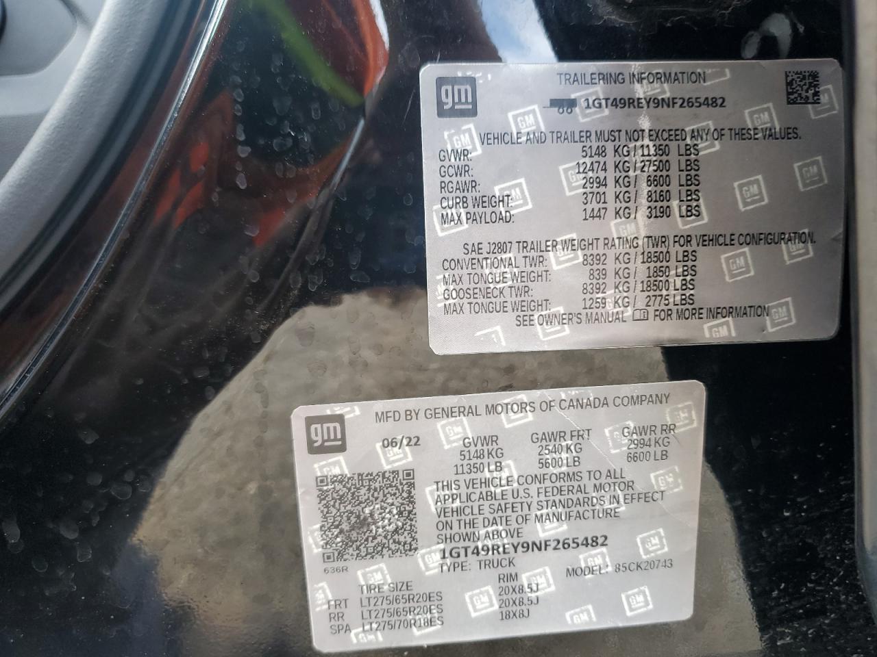 2021 GMC Sierra K2500 Denali VIN: 1GT49REY9NF265482 Lot: 83944395