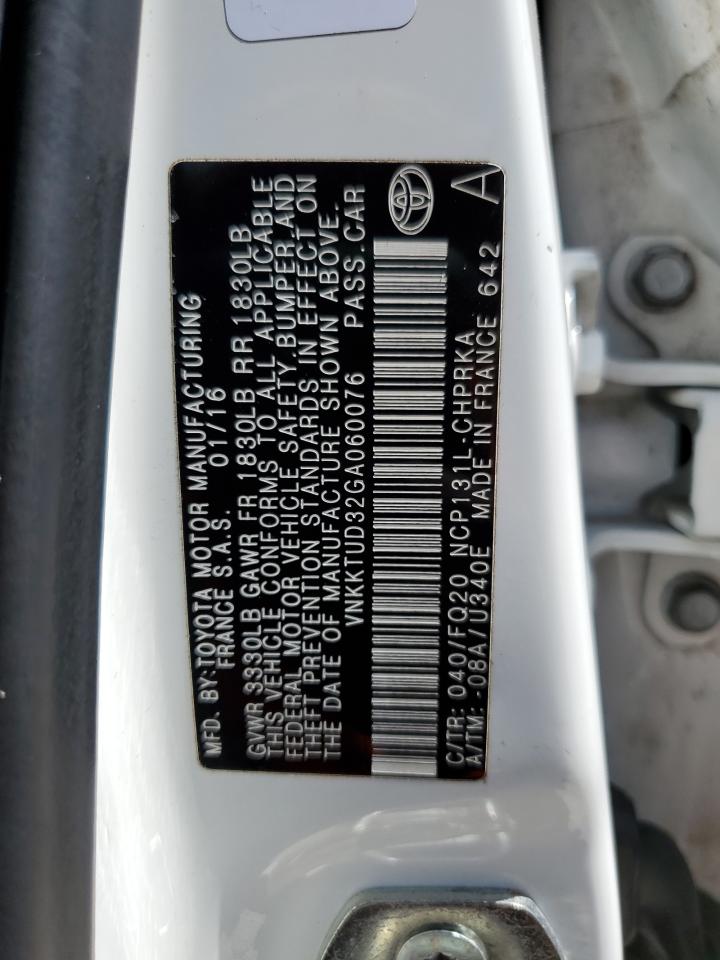 2016 Toyota Yaris L VIN: VNKKTUD32GA060076 Lot: 82068235