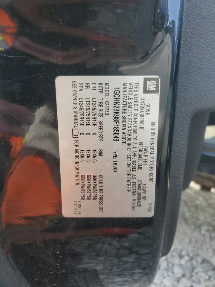 2008 Chevrolet Silverado K2500 Heavy Duty VIN: 1GCHK23K98F185048 Lot: 80349355