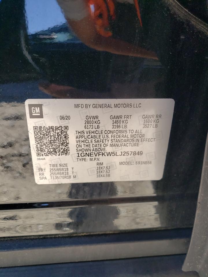 2020 Chevrolet Traverse Ls VIN: 1GNEVFKW5LJ257849 Lot: 71466275