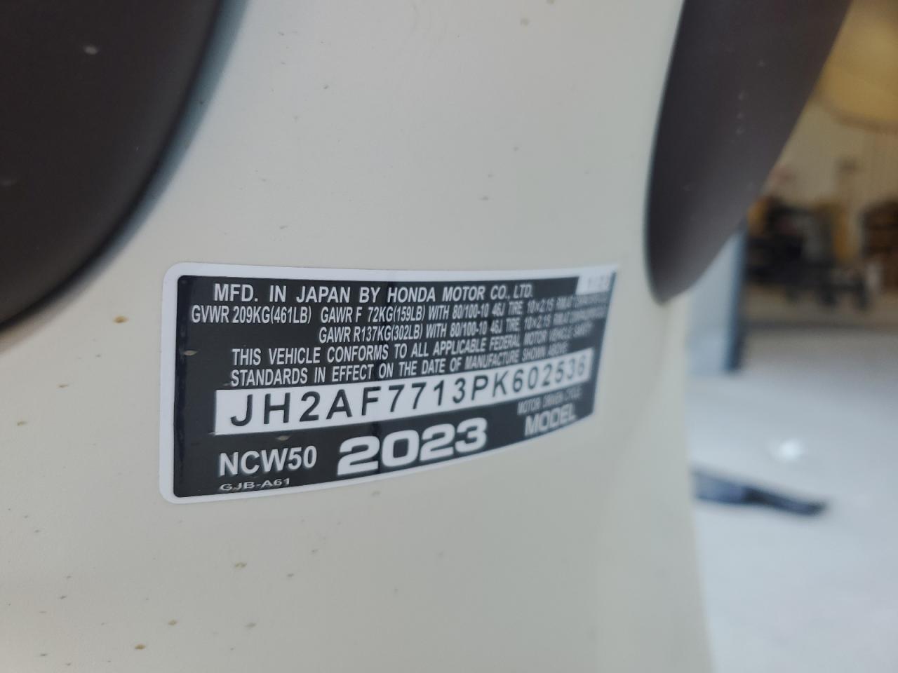 2023 Honda Ncw50 VIN: JH2AF7716PK602532 Lot: 80668845
